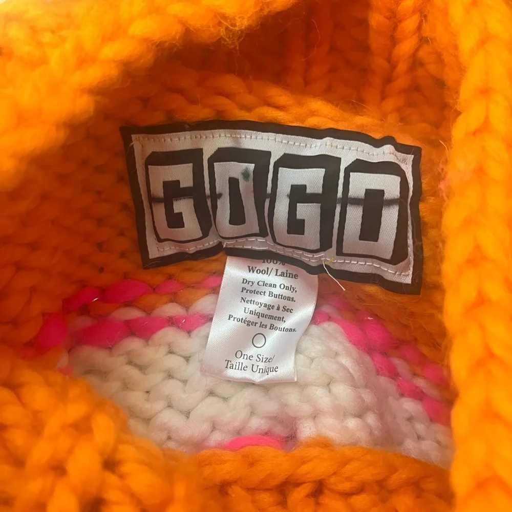 GOGO Orange and Pink Striped Turtleneck Sweater - Picture 3 of 4